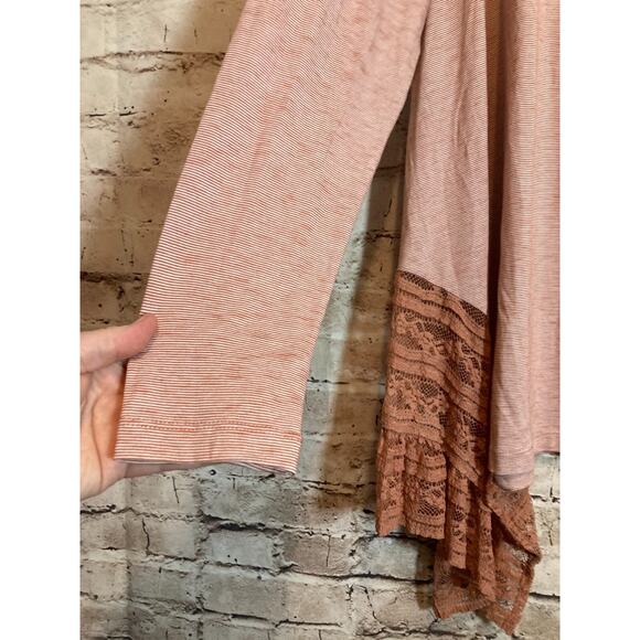 LOGO Lori Goldstein Top Womens Medium Rust Open Front Lagenlook Flowy Stretch - Picture 2 of 14